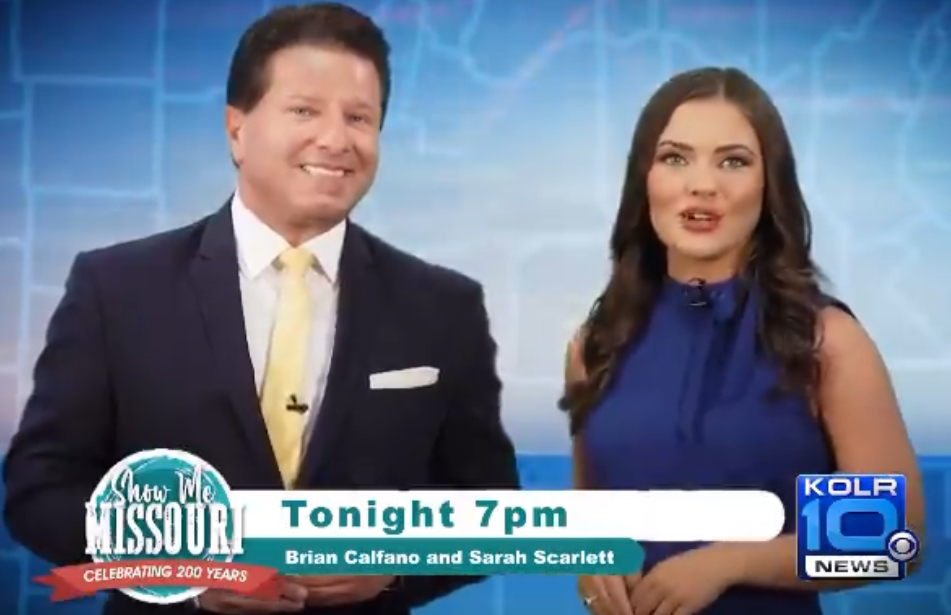 Brian Calfano and Sarah Scarlett presenting Show Me Missouri on KOLR10